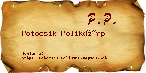 Potocsik Polikárp névjegykártya